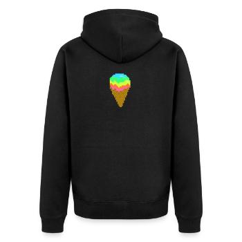 Eis - Unisex Premium Bio Zip Hoodie - Schwarz - Hinten - Nico (187cm)
