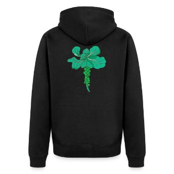 Rosenkohl Brüsseler Kohl Sprossenkohl Kohlsprossen - Unisex Premium Bio Zip Hoodie - Schwarz - Hinten - Nico (187cm)