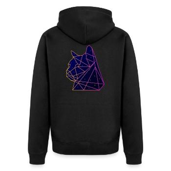 Space Cat - Unisex Premium Organic Zip Hoodie - black - Back - Nico (187cm)