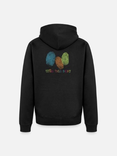 Fingerabdrücke - Wer war das? - Unisex Premium Bio Zip Hoodie - Schwarz