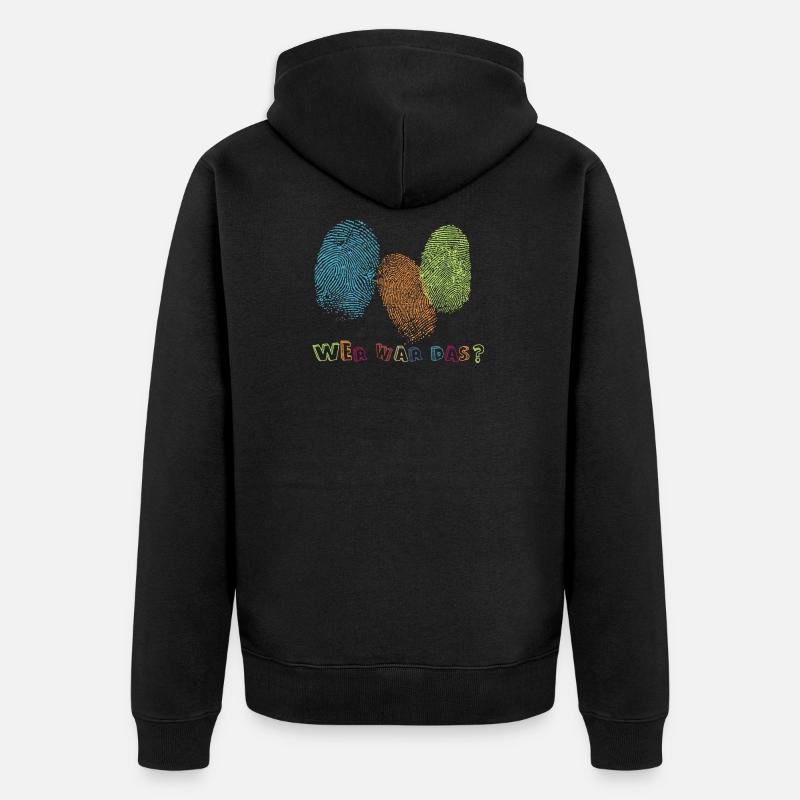 Fingerabdrücke - Wer war das? - Unisex Premium Bio Zip Hoodie - Schwarz