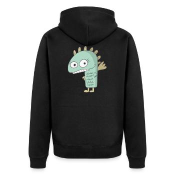 Monster - Unisex Premium Bio Zip Hoodie - Schwarz - Hinten - Nico (187cm)