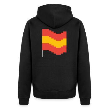 Spanien Flagge Pixel Art - Unisex Premium Bio Zip Hoodie - Schwarz - Hinten - Nico (187cm)