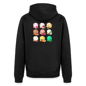 Crème glacée, crème glacée, crème glacée, crème glacée, boule, crème glacée, sundae - Veste à capuche bio Premium Unisexe - noir - Dos - Nico (187cm)