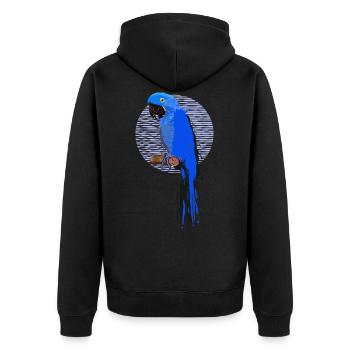 Hyacinth Macaw - couleur blob sur un cercle - Veste à capuche bio Premium Unisexe - noir - Dos - Nico (187cm)