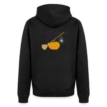 Happy Halloween 1 - Veste à capuche bio Premium Unisexe - noir - Dos - Nico (187cm)