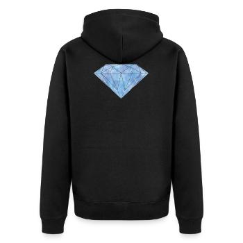 Pierre de diamant de diamant bleu - Veste à capuche bio Premium Unisexe - noir - Dos - Nico (187cm)