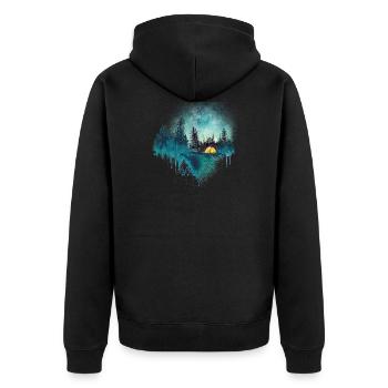 Nature Camp Articifial Landscape Outdoor - Unisex Premium Organic Zip Hoodie - black - Back - Nico (187cm)