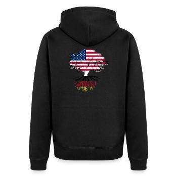 Coeur de l'Amérique cadeau Allemagne de racines - Veste à capuche bio Premium Unisexe - noir - Dos - Nico (187cm)
