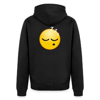 Emoji endormi cadeau fatigué - Veste à capuche bio Premium Unisexe - noir - Dos - Nico (187cm)