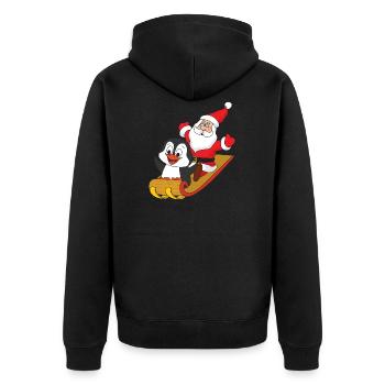 Santa Claus Christmas Santa - Unisex Premium Organic Zip Hoodie - black - Back - Nico (187cm)
