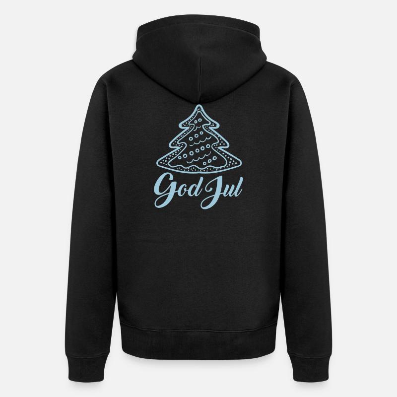 God-Jul Christmas tree - Unisex Premium Bio Zip Hoodie - Schwarz