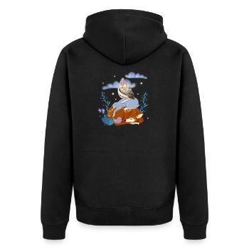 Animaux mignons dorment dans la forêt - Veste à capuche bio Premium Unisexe - noir - Dos - Nico (187cm)