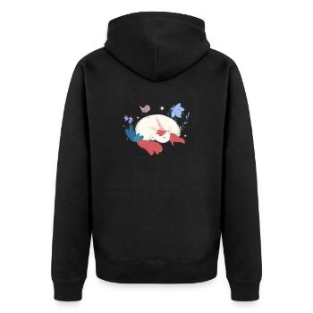 Licorne dort dans la forêt - Veste à capuche bio Premium Unisexe - noir - Dos - Nico (187cm)