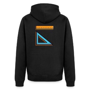 mathematics - Unisex Premium Organic Zip Hoodie - black - Back - Nico (187cm)