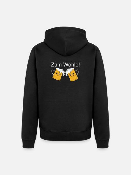 Trinkspruch - Unisex Premium Bio Zip Hoodie - Schwarz