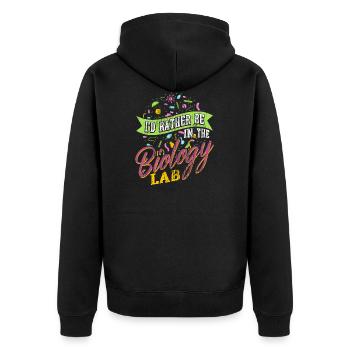 Biology Lab - Unisex Premium Organic Zip Hoodie - black - Back - Nico (187cm)