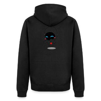 eva - Unisex Premium Bio Zip Hoodie - Schwarz - Hinten - Nico (187cm)