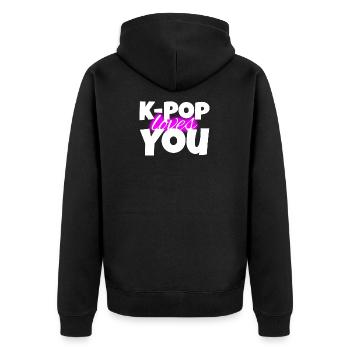 K-Pop Loves You - Cadeau - Bias - Army - Corée - Veste à capuche bio Premium Unisexe - noir - Dos - Nico (187cm)