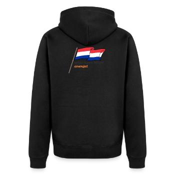 Pays-Bas - mijn dur klopt oranje - Veste à capuche bio Premium Unisexe - noir - Dos - Nico (187cm)