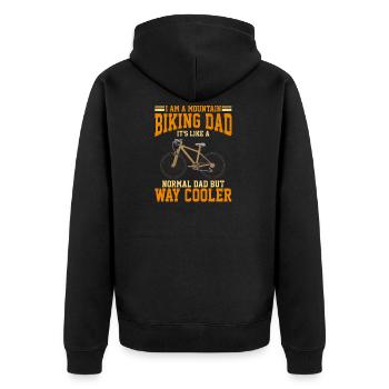 Father's Day Gift Mountain Bike Dad - Unisex Premium Organic Zip Hoodie - black - Back - Nico (187cm)