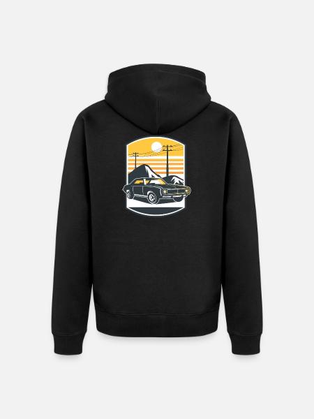 Muscle car - Unisex Premium Organic Zip Hoodie - black