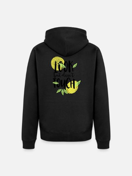 look but do not touch - Unisex Premium Organic Zip Hoodie - black