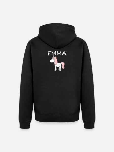 Emma's name children - Unisex Premium Organic Zip Hoodie - black
