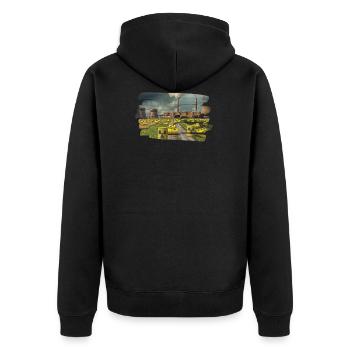 Anti nuclear power - Unisex Premium Organic Zip Hoodie - black - Back - Nico (187cm)