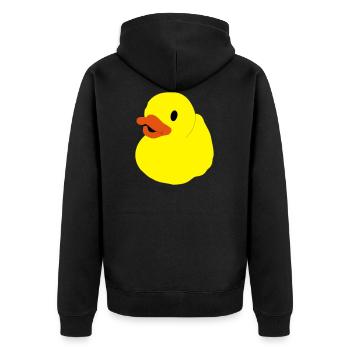 Ente, Quietscheente, Badeente, Popart Ente - Unisex Premium Organic Zip Hoodie - black - Back - Nico (187cm)