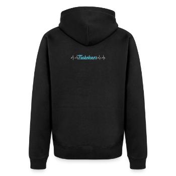 Trakehner Heartbeat Herzschlag Pferde Shirt - Unisex Premium Bio Zip Hoodie - Schwarz - Hinten - Nico (187cm)