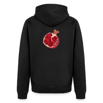 pomegranate - Unisex Premium Organic Zip Hoodie - black - Back - Nico (187cm)