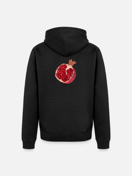 pomegranate - Unisex Premium Organic Zip Hoodie - black