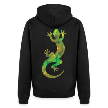 Lizard camouflage - Unisex Premium Organic Zip Hoodie - black - Back - Nico (187cm)