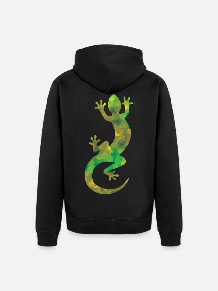 Eidechse Tarnung - Unisex Premium Bio Zip Hoodie - Schwarz