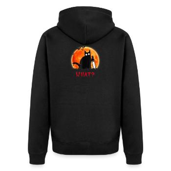 Horror cats shirt halloween gift - Unisex Premium Organic Zip Hoodie - black - Back - Nico (187cm)