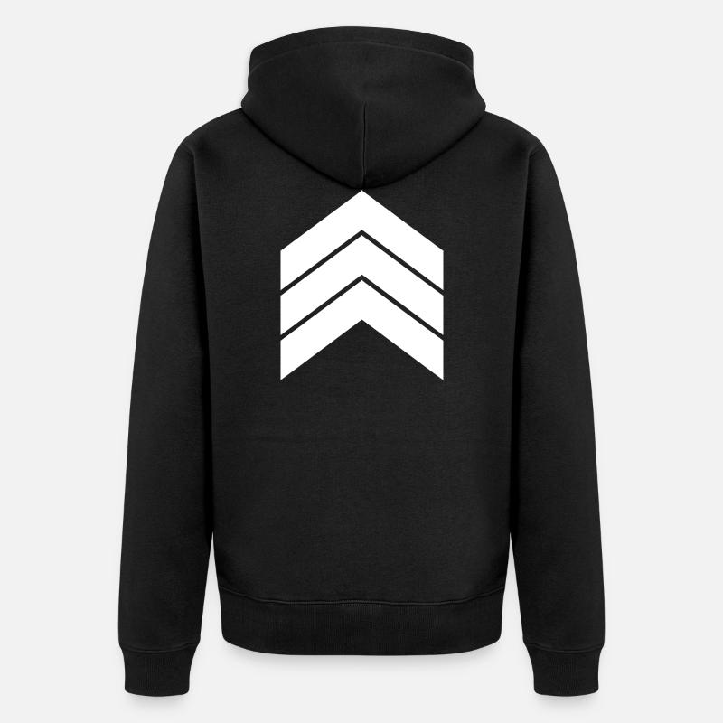 drei weisse Pfeile - Unisex Premium Bio Zip Hoodie - Schwarz