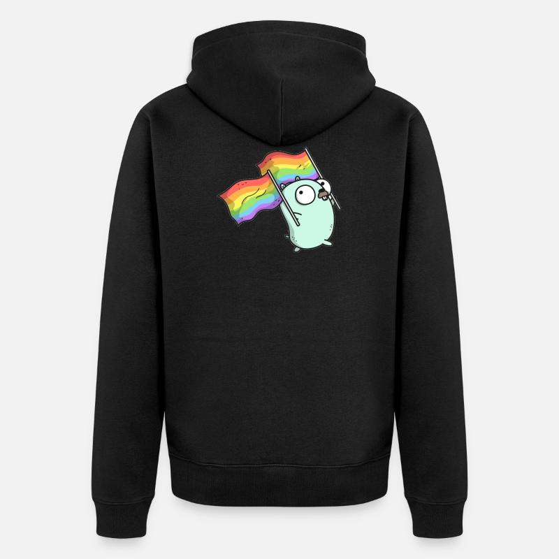 Pride Gopher - Unisex Premium Bio Zip Hoodie - Schwarz