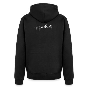 T-shirt Triathlon Heartbeat, cadeau Triathlon - Veste à capuche bio Premium Unisexe - noir - Dos - Nico (187cm)