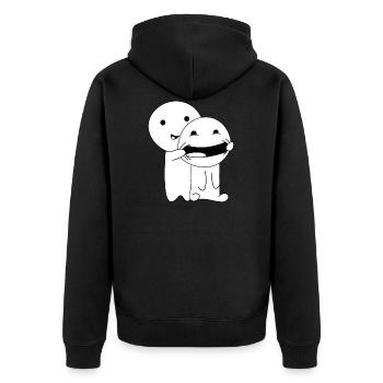 Sourire sourire amusement - Veste à capuche bio Premium Unisexe - noir - Dos - Nico (187cm)