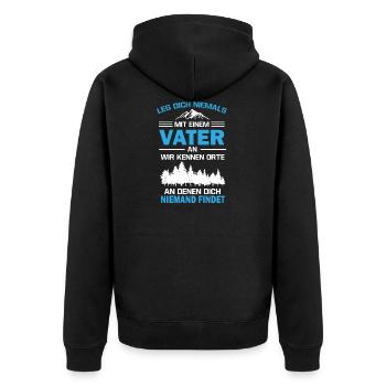 Vater, werdender Papa, Vater Geburt Geschenk - Unisex Premium Bio Zip Hoodie - Schwarz - Hinten - Nico (187cm)