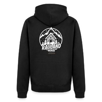 Rauland Norway Ski T-Shirt Design - Unisex Premium Organic Zip Hoodie - black - Back - Nico (187cm)