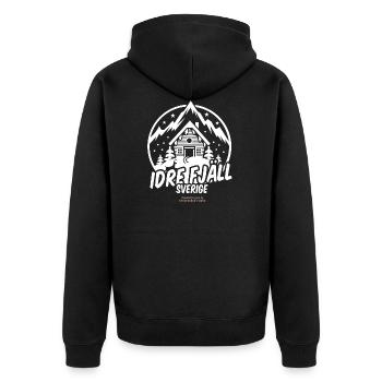 Idre Fjäll Ski Design Sweden Ski Resort - Unisex Premium Organic Zip Hoodie - black - Back - Nico (187cm)