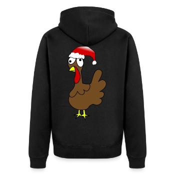 Turkey christmas roast Funny food - Unisex Premium Organic Zip Hoodie - black - Back - Nico (187cm)