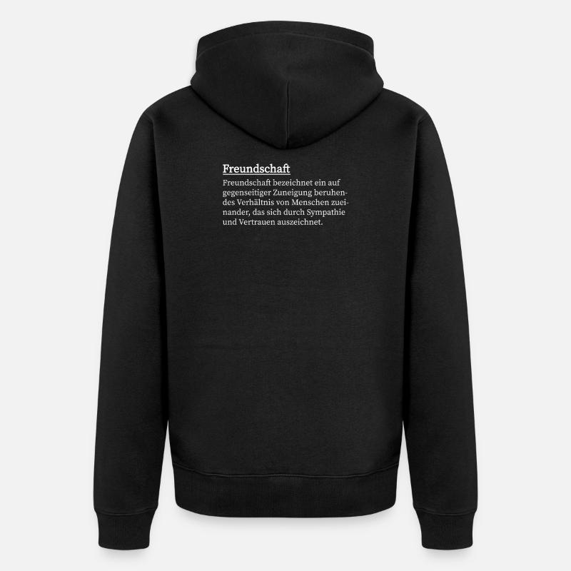 Freundschaft - Unisex Premium Bio Zip Hoodie - Schwarz