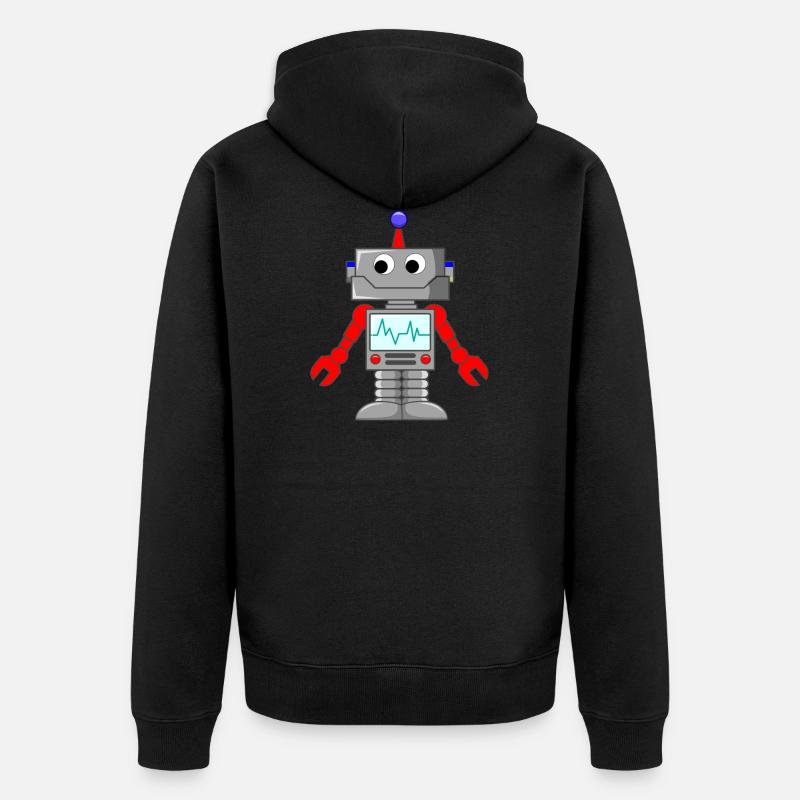 Roboter - Androide - Comic - Unisex Premium Bio Zip Hoodie - Schwarz