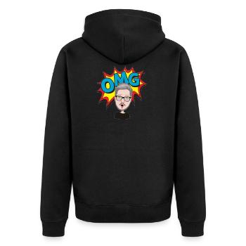 OMG! - Unisex Premium Organic Zip Hoodie - black - Back - Nico (187cm)