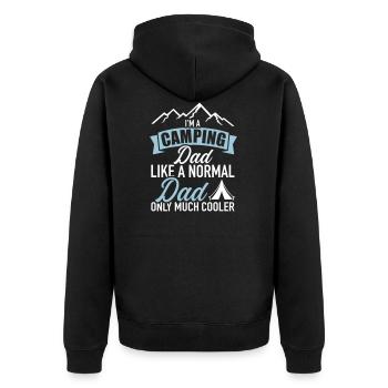 camping - Unisex Premium Organic Zip Hoodie - black - Back - Nico (187cm)