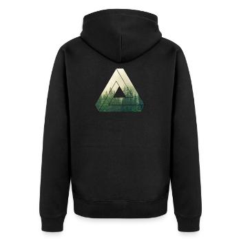 Forest / Nature / Triangle / Gift - Unisex Premium Organic Zip Hoodie - black - Back - Nico (187cm)