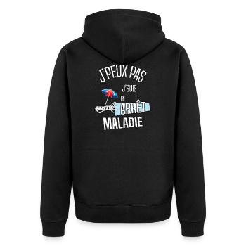 J'peux pas je suis en arrêt maladie - Veste à capuche bio Premium Unisexe - noir - Dos - Nico (187cm)